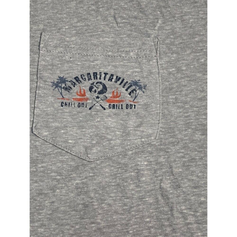 M Margaritaville Polyester Blend Gray Heather Chill Out-Grill Out Thin T-Shirt